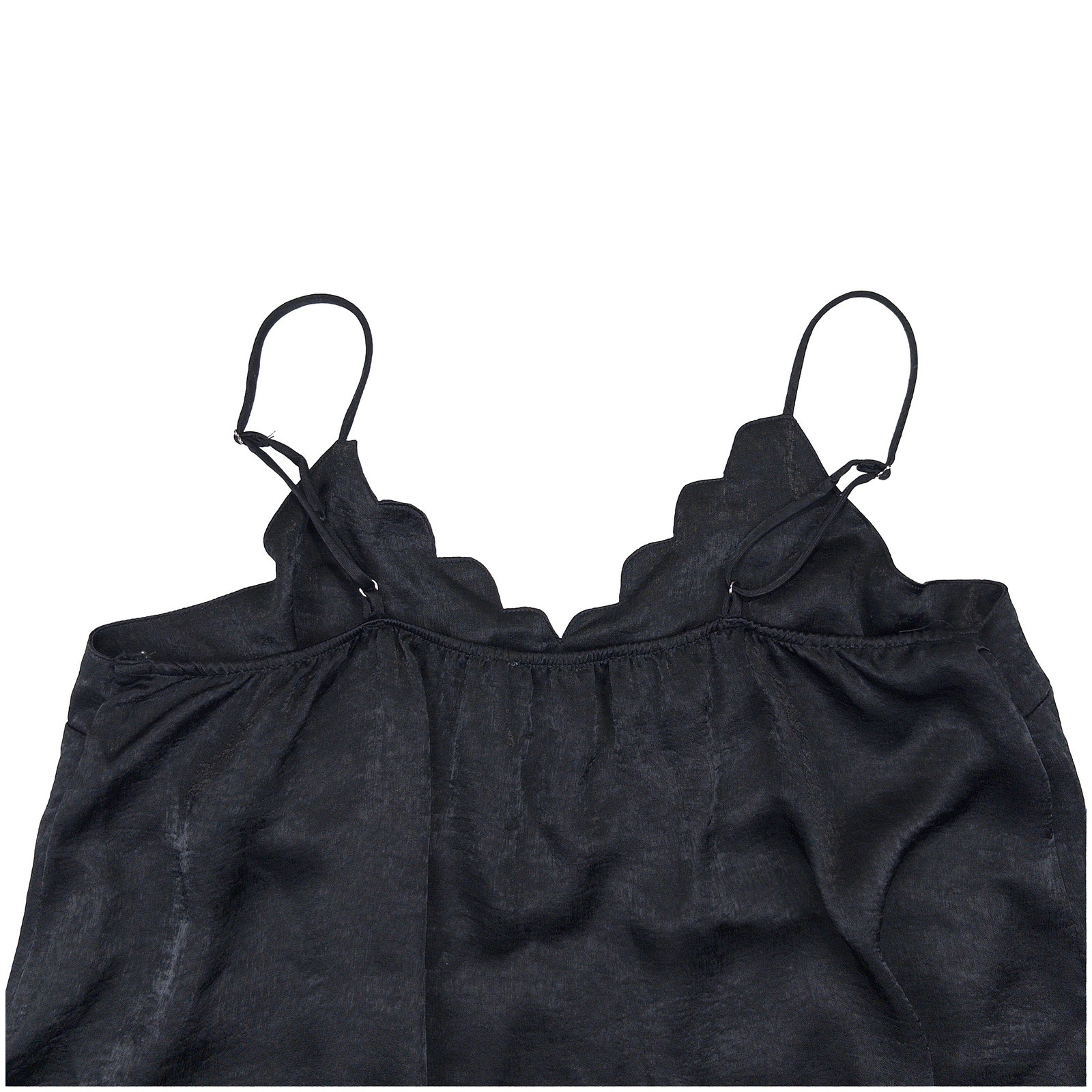 Jodifl Nwt Scalloped V Neck Cami Women S Black Layering Tank Flowy Boutique — image 6 of 8